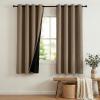 imageNICETOWN Blackout Curtains for Living Room W52 x L63 1 Pair Floral Printed Thermal Curtains Privacy Protection Elegant Botanicals Drapes Ivory Brown Window Treatment for FarmhouseKhaki