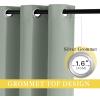 imageNICETOWN Blackout Sage Green Curtain for Sliding Glass Door  Grommet Thermal Insulated Patio Door Drape Room Darkening Sound Dampening for French Door W100 x L84 1 Piece