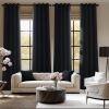 imageNICETOWN Blush Pink Room Darkening Curtains 86 Inches Long 2 Panels for Girls Room Bedroom Nursery Thermal Insulated Blackout Drapes Solid Grommet Noise Reducing Window Curtains W40Black
