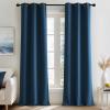 imageNICETOWN Blush Pink Room Darkening Curtains 86 Inches Long 2 Panels for Girls Room Bedroom Nursery Thermal Insulated Blackout Drapes Solid Grommet Noise Reducing Window Curtains W40Morrocan Blue