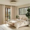 imageNICETOWN Blush Pink Room Darkening Curtains 86 Inches Long 2 Panels for Girls Room Bedroom Nursery Thermal Insulated Blackout Drapes Solid Grommet Noise Reducing Window Curtains W40Biscotti Beige