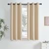 imageNICETOWN Blush Pink Room Darkening Curtains 86 Inches Long 2 Panels for Girls Room Bedroom Nursery Thermal Insulated Blackout Drapes Solid Grommet Noise Reducing Window Curtains W40Biscotti Beige
