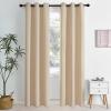 imageNICETOWN Blush Pink Room Darkening Curtains 86 Inches Long 2 Panels for Girls Room Bedroom Nursery Thermal Insulated Blackout Drapes Solid Grommet Noise Reducing Window Curtains W40Biscotti Beige