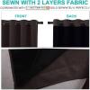 imageNICETOWN Complete 100 Blackout Curtains Thermal Insulated amp Energy Efficiency Window Draperies with Black Liner Noise Reducing Short Curtains for Kids Room Brown 52inch W by 63inch L 2 Panels