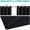 imageNICETOWN Extra Long Truly Blackout Drapes for Hall and Villa 46inch Width Each Panel 96inch Length Black 2 Pieces 100 Blackout Window Curtain Panels with Black Lined for Night Shift Worker