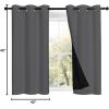imageNICETOWN Grey 100 Blackout Room Warming Curtains 45 inches Long Thermal Insulated Full Blackout 2Layer Lined Curtains Energy Efficiency Window Draperies for Dining Room 2 Panels 42inch W