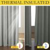 imageNICETOWN Grey Long Linen Full Shade Panels 52 Wide x 90 Long Pair of Thermal Insulated amp Energy Efficiency Blackout Curtains for Bedroom Windows Lined Silky Performance Window Dressing