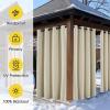imageNICETOWN Insulated Outdoor Curtains for Patio Waterproof 2 Panels Fade Resistant 2Layer Sun Shades with Free Rope Top Grommets amp Back Tab Bottom Windproof Winter Curtains W66 x L84 in GreyDual Layer Light Beige