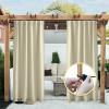 imageNICETOWN Insulated Outdoor Curtains for Patio Waterproof 2 Panels Fade Resistant 2Layer Sun Shades with Free Rope Top Grommets amp Back Tab Bottom Windproof Winter Curtains W66 x L84 in GreyLight Beige