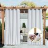 imageNICETOWN Insulated Outdoor Curtains for Patio Waterproof 2 Panels Fade Resistant 2Layer Sun Shades with Free Rope Top Grommets amp Back Tab Bottom Windproof Winter Curtains W66 x L84 in GreyGreyish White