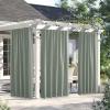imageNICETOWN Insulated Outdoor Curtains for Patio Waterproof 2 Panels Fade Resistant 2Layer Sun Shades with Free Rope Top Grommets amp Back Tab Bottom Windproof Winter Curtains W66 x L84 in GreySage Green