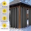 imageNICETOWN Insulated Outdoor Curtains for Patio Waterproof 2 Panels Fade Resistant 2Layer Sun Shades with Free Rope Top Grommets amp Back Tab Bottom Windproof Winter Curtains W66 x L84 in GreyDual Layer Grey