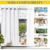 imageNICETOWN Insulated Outdoor Curtains for Patio Waterproof 2 Panels Fade Resistant 2Layer Sun Shades with Free Rope Top Grommets amp Back Tab Bottom Windproof Winter Curtains W66 x L84 in GreyPure White
