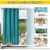 imageNICETOWN Insulated Outdoor Curtains for Patio Waterproof 2 Panels Fade Resistant 2Layer Sun Shades with Free Rope Top Grommets amp Back Tab Bottom Windproof Winter Curtains W66 x L84 in GreyPeacock Teal