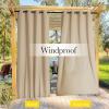 imageNICETOWN Insulated Outdoor Curtains for Patio Waterproof 2 Panels Fade Resistant 2Layer Sun Shades with Free Rope Top Grommets amp Back Tab Bottom Windproof Winter Curtains W66 x L84 in GreyBiscotti Beige