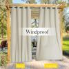 imageNICETOWN Insulated Outdoor Curtains for Patio Waterproof 2 Panels Fade Resistant 2Layer Sun Shades with Free Rope Top Grommets amp Back Tab Bottom Windproof Winter Curtains W66 x L84 in GreyLight Beige