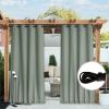 imageNICETOWN Insulated Outdoor Curtains for Patio Waterproof 2 Panels Fade Resistant 2Layer Sun Shades with Free Rope Top Grommets amp Back Tab Bottom Windproof Winter Curtains W66 x L84 in GreySage Green