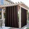 imageNICETOWN Insulated Outdoor Curtains for Patio Waterproof 2 Panels Fade Resistant 2Layer Sun Shades with Free Rope Top Grommets amp Back Tab Bottom Windproof Winter Curtains W66 x L84 in GreyCoffee