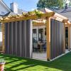 imageNICETOWN Insulated Outdoor Curtains for Patio Waterproof 2 Panels Fade Resistant 2Layer Sun Shades with Free Rope Top Grommets amp Back Tab Bottom Windproof Winter Curtains W66 x L84 in GreyGrey