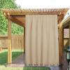 imageNICETOWN Insulated Outdoor Curtains for Patio Waterproof 2 Panels Fade Resistant 2Layer Sun Shades with Free Rope Top Grommets amp Back Tab Bottom Windproof Winter Curtains W66 x L84 in GreyLight Beige