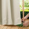 imageNICETOWN Insulated Outdoor Curtains for Patio Waterproof 2 Panels Fade Resistant 2Layer Sun Shades with Free Rope Top Grommets amp Back Tab Bottom Windproof Winter Curtains W66 x L84 in GreyLight Beige