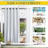 imageNICETOWN Insulated Outdoor Curtains for Patio Waterproof 2 Panels Fade Resistant 2Layer Sun Shades with Free Rope Top Grommets amp Back Tab Bottom Windproof Winter Curtains W66 x L84 in GreyGreyish White
