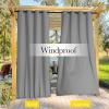 imageNICETOWN Insulated Outdoor Curtains for Patio Waterproof 2 Panels Fade Resistant 2Layer Sun Shades with Free Rope Top Grommets amp Back Tab Bottom Windproof Winter Curtains W66 x L84 in GreySilver Grey