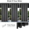imageNICETOWN Insulated Outdoor Curtains for Patio Waterproof 2 Panels Fade Resistant 2Layer Sun Shades with Free Rope Top Grommets amp Back Tab Bottom Windproof Winter Curtains W66 x L84 in GreyDual Layer Grey