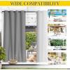imageNICETOWN Insulated Outdoor Curtains for Patio Waterproof 2 Panels Fade Resistant 2Layer Sun Shades with Free Rope Top Grommets amp Back Tab Bottom Windproof Winter Curtains W66 x L84 in GreySilver Grey