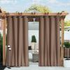 imageNICETOWN Insulated Outdoor Curtains for Patio Waterproof 2 Panels Fade Resistant 2Layer Sun Shades with Free Rope Top Grommets amp Back Tab Bottom Windproof Winter Curtains W66 x L84 in GreyTan