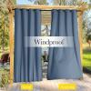 imageNICETOWN Insulated Outdoor Curtains for Patio Waterproof 2 Panels Fade Resistant 2Layer Sun Shades with Free Rope Top Grommets amp Back Tab Bottom Windproof Winter Curtains W66 x L84 in GreyStone Blue