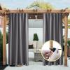 imageNICETOWN Insulated Outdoor Curtains for Patio Waterproof 2 Panels Fade Resistant 2Layer Sun Shades with Free Rope Top Grommets amp Back Tab Bottom Windproof Winter Curtains W66 x L84 in GreyGrey