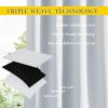 imageNICETOWN Insulated Outdoor Curtains for Patio Waterproof 2 Panels Fade Resistant 2Layer Sun Shades with Free Rope Top Grommets amp Back Tab Bottom Windproof Winter Curtains W66 x L84 in GreyGreyish White