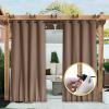 imageNICETOWN Insulated Outdoor Curtains for Patio Waterproof 2 Panels Fade Resistant 2Layer Sun Shades with Free Rope Top Grommets amp Back Tab Bottom Windproof Winter Curtains W66 x L84 in GreyTan