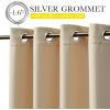imageNICETOWN Insulated Outdoor Curtains for Patio Waterproof 2 Panels Fade Resistant 2Layer Sun Shades with Free Rope Top Grommets amp Back Tab Bottom Windproof Winter Curtains W66 x L84 in GreyBiscotti Beige