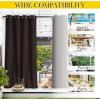 imageNICETOWN Insulated Outdoor Curtains for Patio Waterproof 2 Panels Fade Resistant 2Layer Sun Shades with Free Rope Top Grommets amp Back Tab Bottom Windproof Winter Curtains W66 x L84 in GreyCoffee