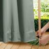 imageNICETOWN Insulated Outdoor Curtains for Patio Waterproof 2 Panels Fade Resistant 2Layer Sun Shades with Free Rope Top Grommets amp Back Tab Bottom Windproof Winter Curtains W66 x L84 in GreySage Green