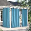 imageNICETOWN Insulated Outdoor Curtains for Patio Waterproof 2 Panels Fade Resistant 2Layer Sun Shades with Free Rope Top Grommets amp Back Tab Bottom Windproof Winter Curtains W66 x L84 in GreyTeal Blue