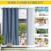imageNICETOWN Insulated Outdoor Curtains for Patio Waterproof 2 Panels Fade Resistant 2Layer Sun Shades with Free Rope Top Grommets amp Back Tab Bottom Windproof Winter Curtains W66 x L84 in GreyStone Blue