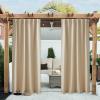 imageNICETOWN Insulated Outdoor Curtains for Patio Waterproof 2 Panels Fade Resistant 2Layer Sun Shades with Free Rope Top Grommets amp Back Tab Bottom Windproof Winter Curtains W66 x L84 in GreyBiscotti Beige