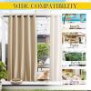 imageNICETOWN Insulated Outdoor Curtains for Patio Waterproof 2 Panels Fade Resistant 2Layer Sun Shades with Free Rope Top Grommets amp Back Tab Bottom Windproof Winter Curtains W66 x L84 in GreyBiscotti Beige