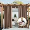 imageNICETOWN Insulated Outdoor Curtains for Patio Waterproof 2 Panels Fade Resistant 2Layer Sun Shades with Free Rope Top Grommets amp Back Tab Bottom Windproof Winter Curtains W66 x L84 in GreyTan
