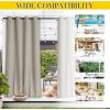 imageNICETOWN Insulated Outdoor Curtains for Patio Waterproof 2 Panels Fade Resistant 2Layer Sun Shades with Free Rope Top Grommets amp Back Tab Bottom Windproof Winter Curtains W66 x L84 in GreyNatural