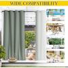 imageNICETOWN Insulated Outdoor Curtains for Patio Waterproof 2 Panels Fade Resistant 2Layer Sun Shades with Free Rope Top Grommets amp Back Tab Bottom Windproof Winter Curtains W66 x L84 in GreySage Green