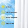 imageNICETOWN Insulated Outdoor Curtains for Patio Waterproof 2 Panels Fade Resistant 2Layer Sun Shades with Free Rope Top Grommets amp Back Tab Bottom Windproof Winter Curtains W66 x L84 in GreyPure White