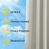 imageNICETOWN Insulated Outdoor Curtains for Patio Waterproof 2 Panels Fade Resistant 2Layer Sun Shades with Free Rope Top Grommets amp Back Tab Bottom Windproof Winter Curtains W66 x L84 in GreyNatural