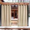 imageNICETOWN Insulated Outdoor Curtains for Patio Waterproof 2 Panels Fade Resistant 2Layer Sun Shades with Free Rope Top Grommets amp Back Tab Bottom Windproof Winter Curtains W66 x L84 in GreyBiscotti Beige