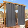 imageNICETOWN Insulated Outdoor Curtains for Patio Waterproof 2 Panels Fade Resistant 2Layer Sun Shades with Free Rope Top Grommets amp Back Tab Bottom Windproof Winter Curtains W66 x L84 in GreyGrey