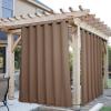 imageNICETOWN Insulated Outdoor Curtains for Patio Waterproof 2 Panels Fade Resistant 2Layer Sun Shades with Free Rope Top Grommets amp Back Tab Bottom Windproof Winter Curtains W66 x L84 in GreyTan