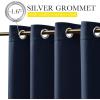 imageNICETOWN Insulated Outdoor Curtains for Patio Waterproof 2 Panels Fade Resistant 2Layer Sun Shades with Free Rope Top Grommets amp Back Tab Bottom Windproof Winter Curtains W66 x L84 in GreyNavy Blue